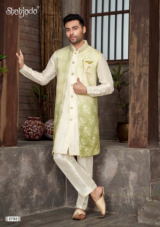 Kurta Long Jacket Set with Pants 5795