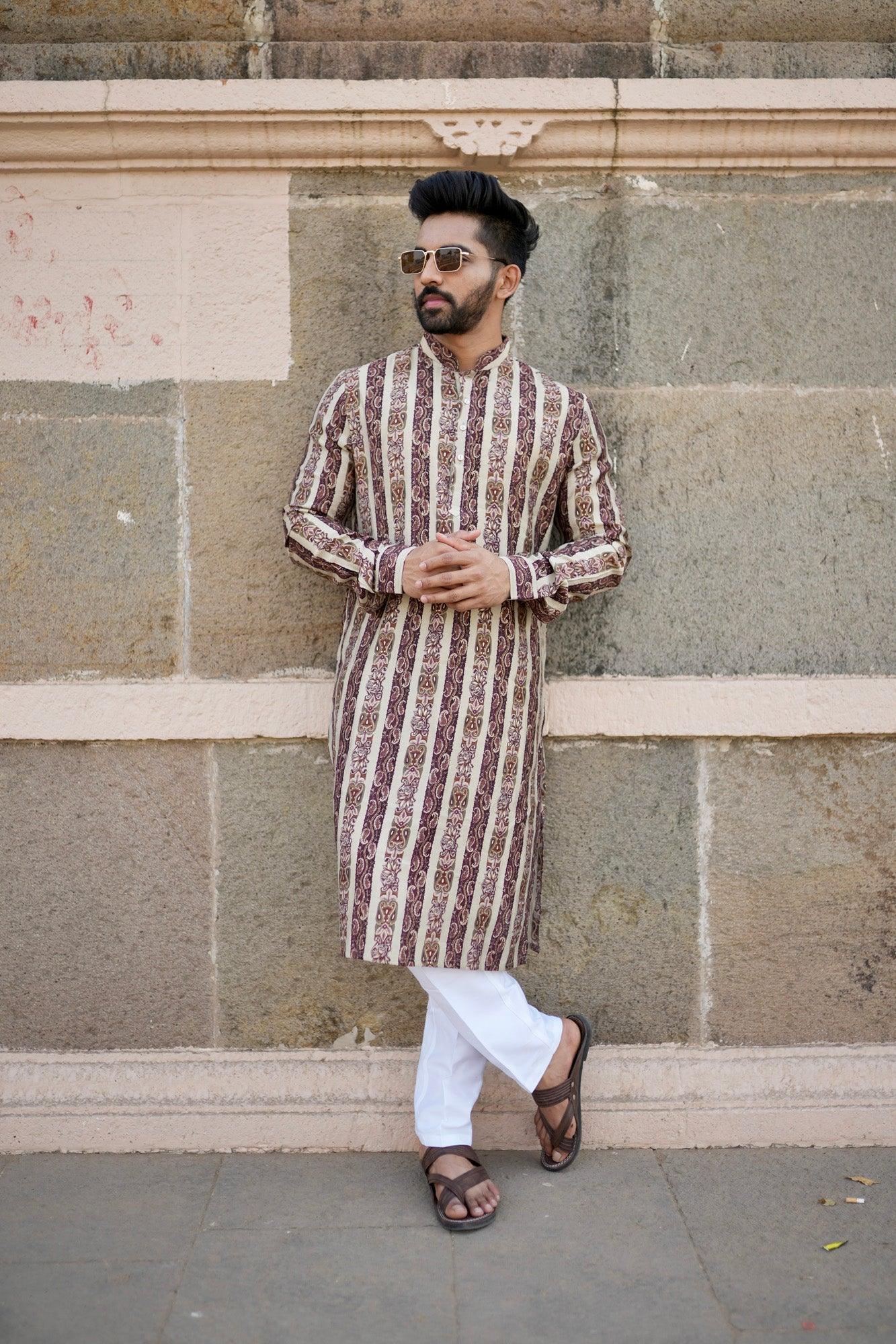 Organic Fabric Printed Kurta 11015