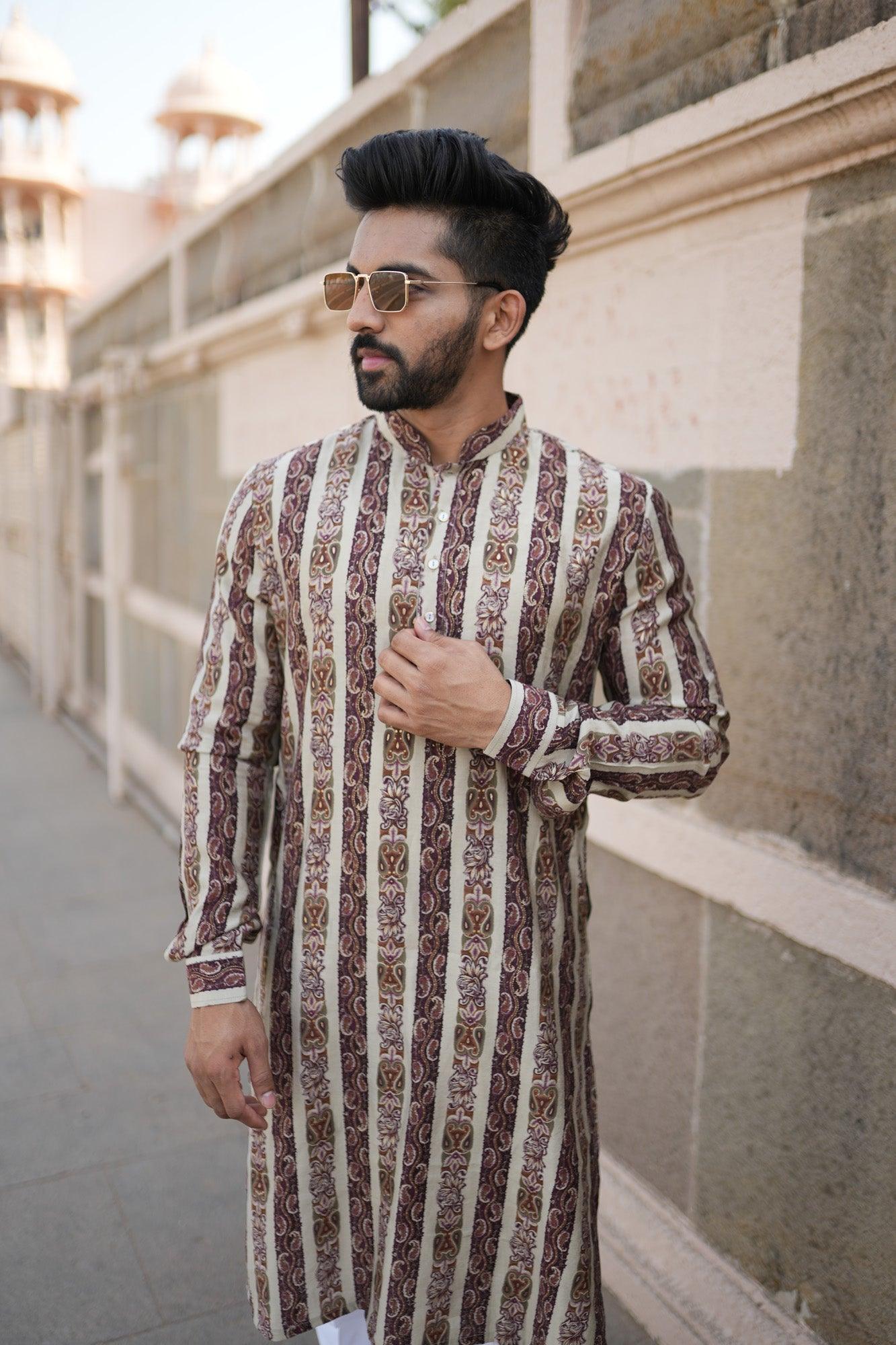 Organic Fabric Printed Kurta 11015