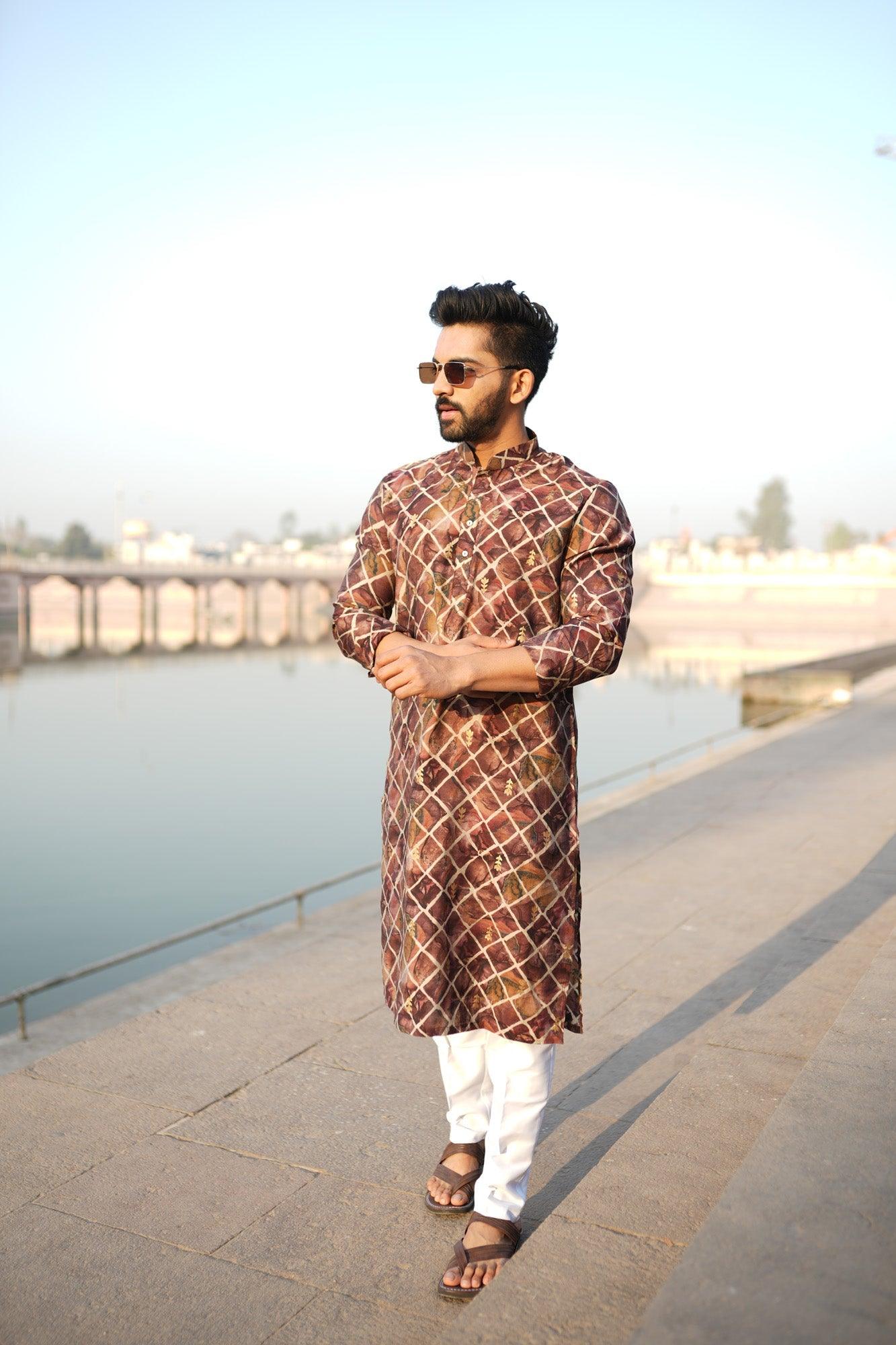 Organic Fabric Printed Kurta 11017