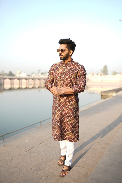 Organic Fabric Printed Kurta 11017