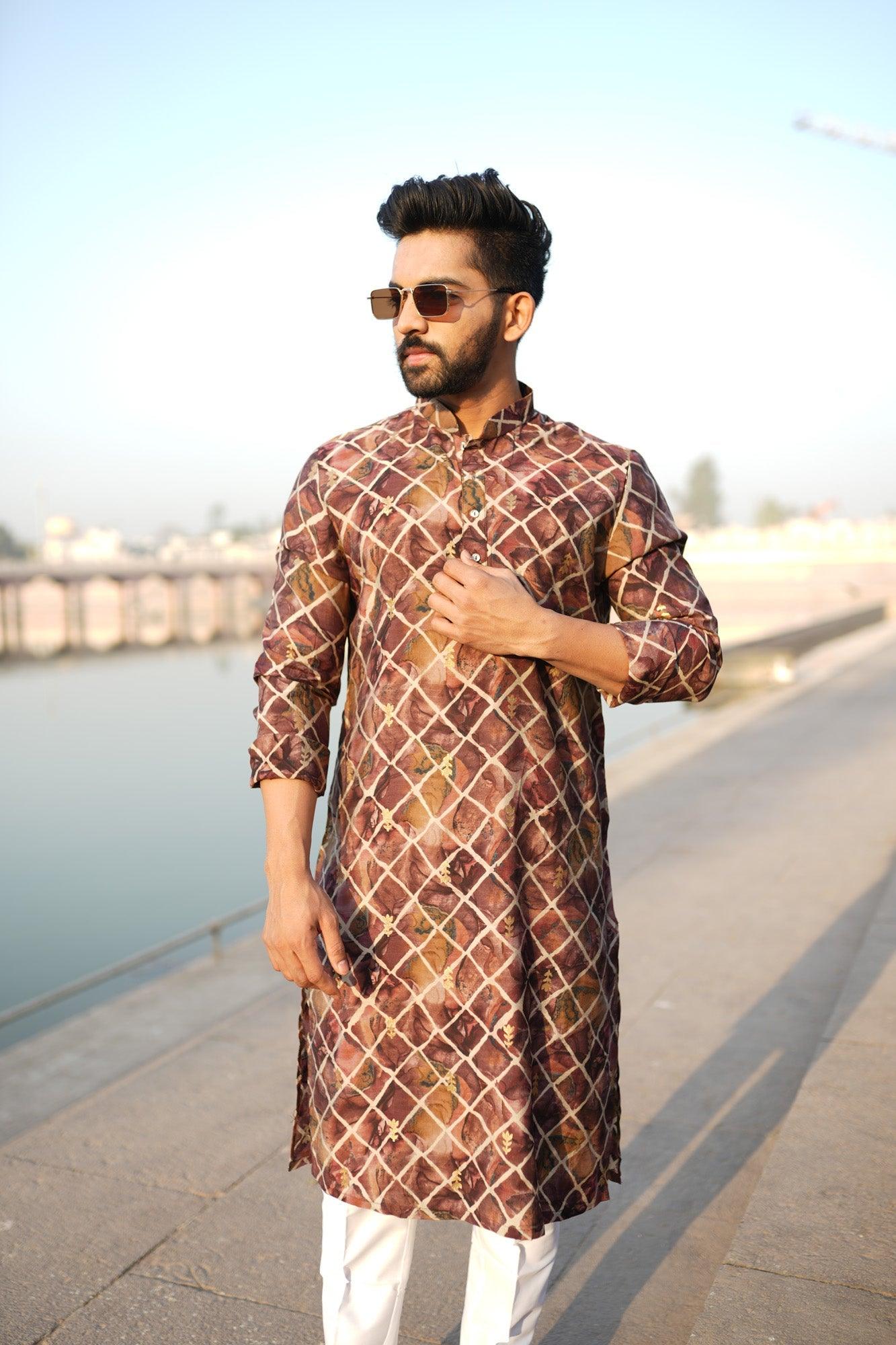 Organic Fabric Printed Kurta 11017