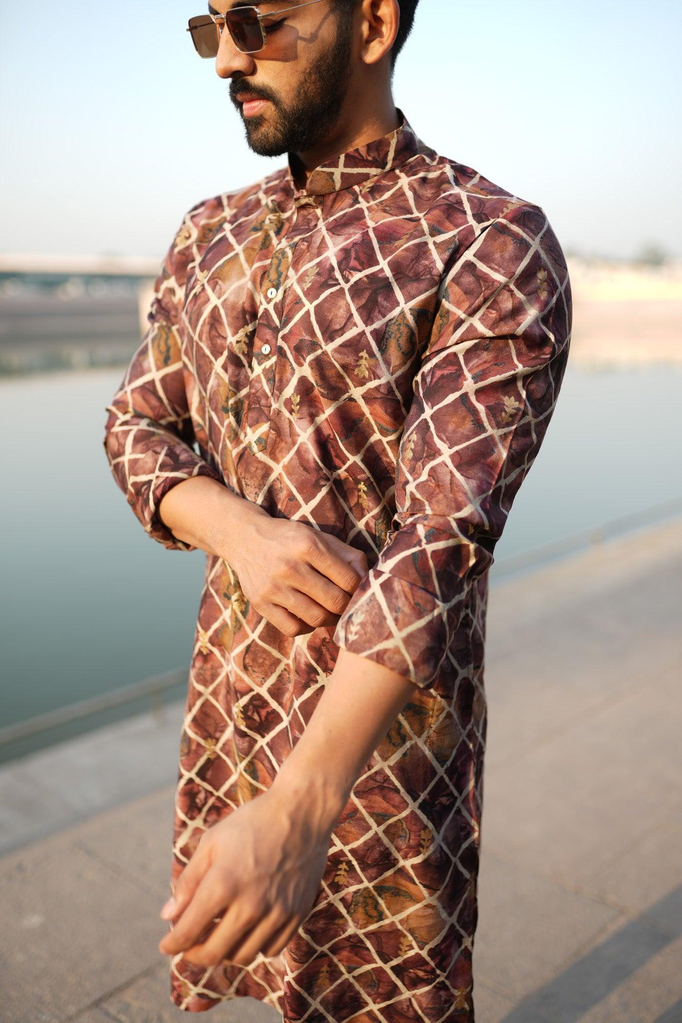 Organic Fabric Printed Kurta 11017