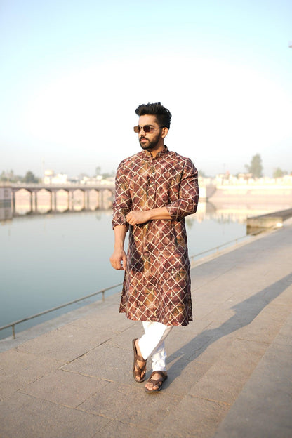 Organic Fabric Printed Kurta 11017