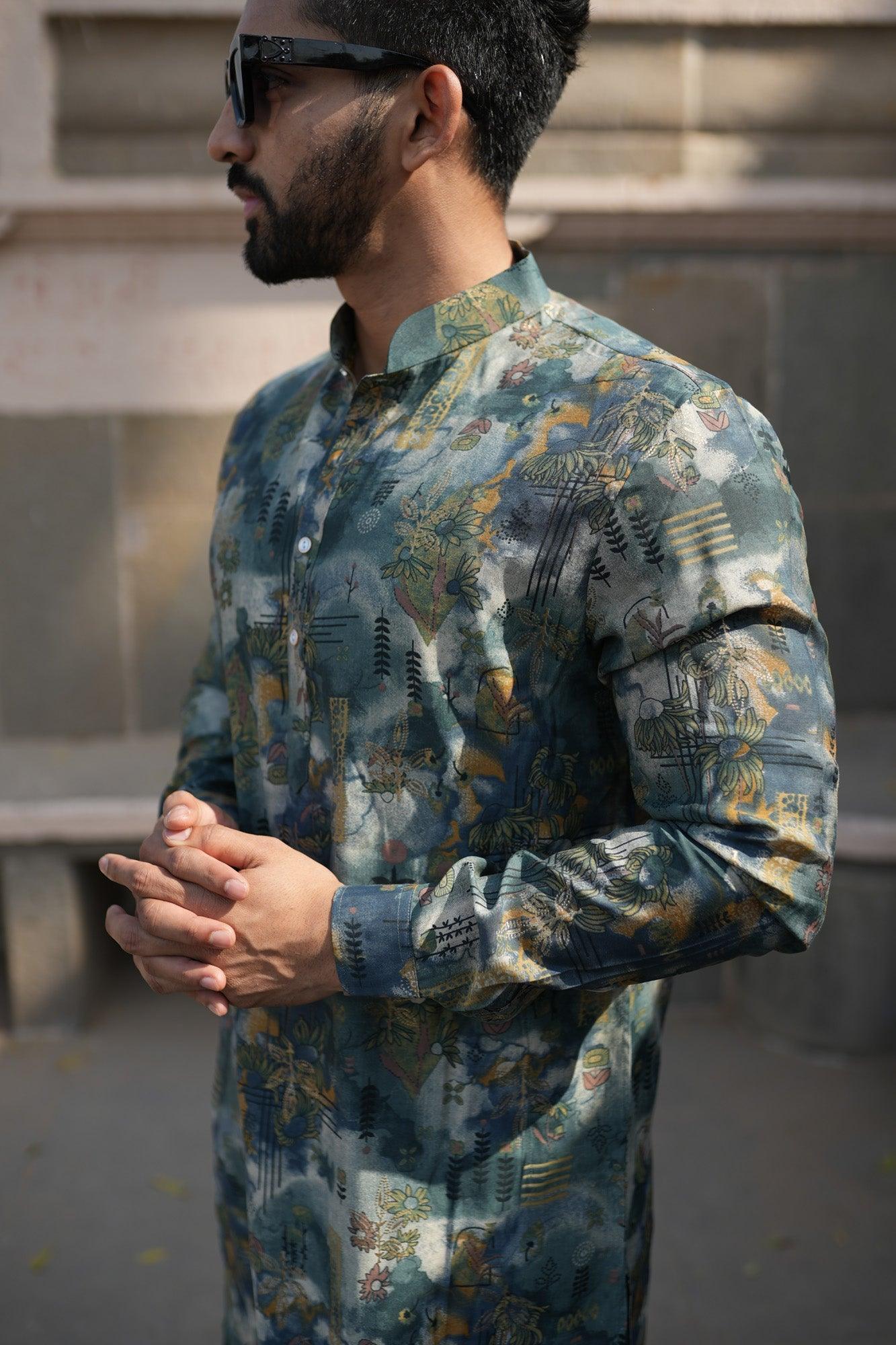 Organic Fabric Printed Kurta 11022