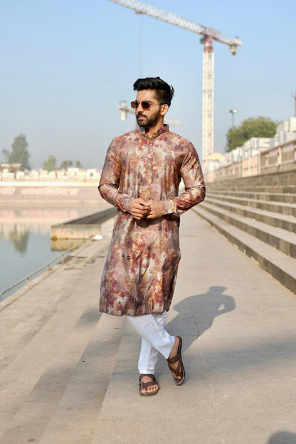 Organic Fabric Printed Kurta 11023