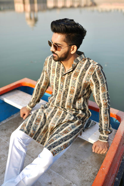 Organic Fabric Printed Kurta 11044