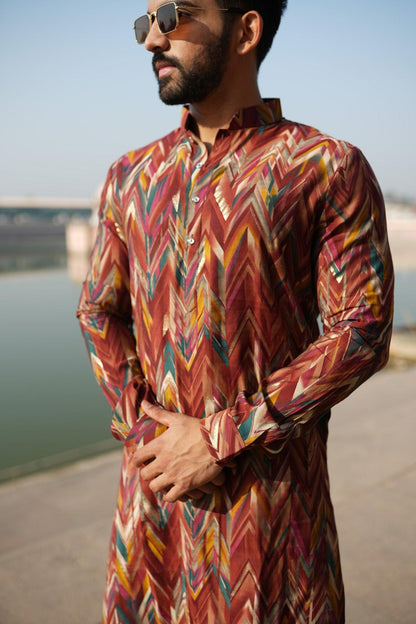 Organic Fabric Printed Kurta 11046