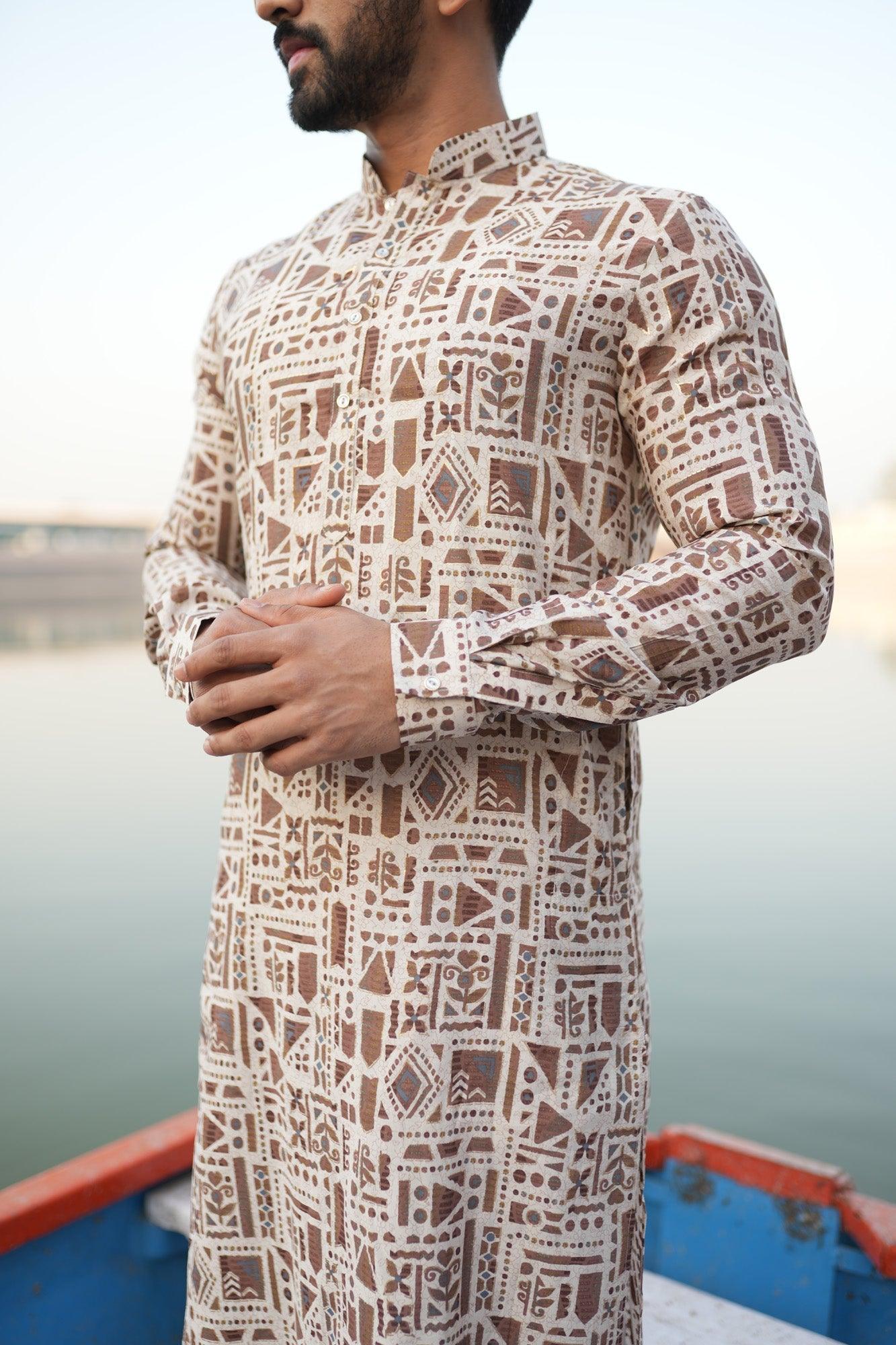 Organic Fabric Printed Kurta 11051