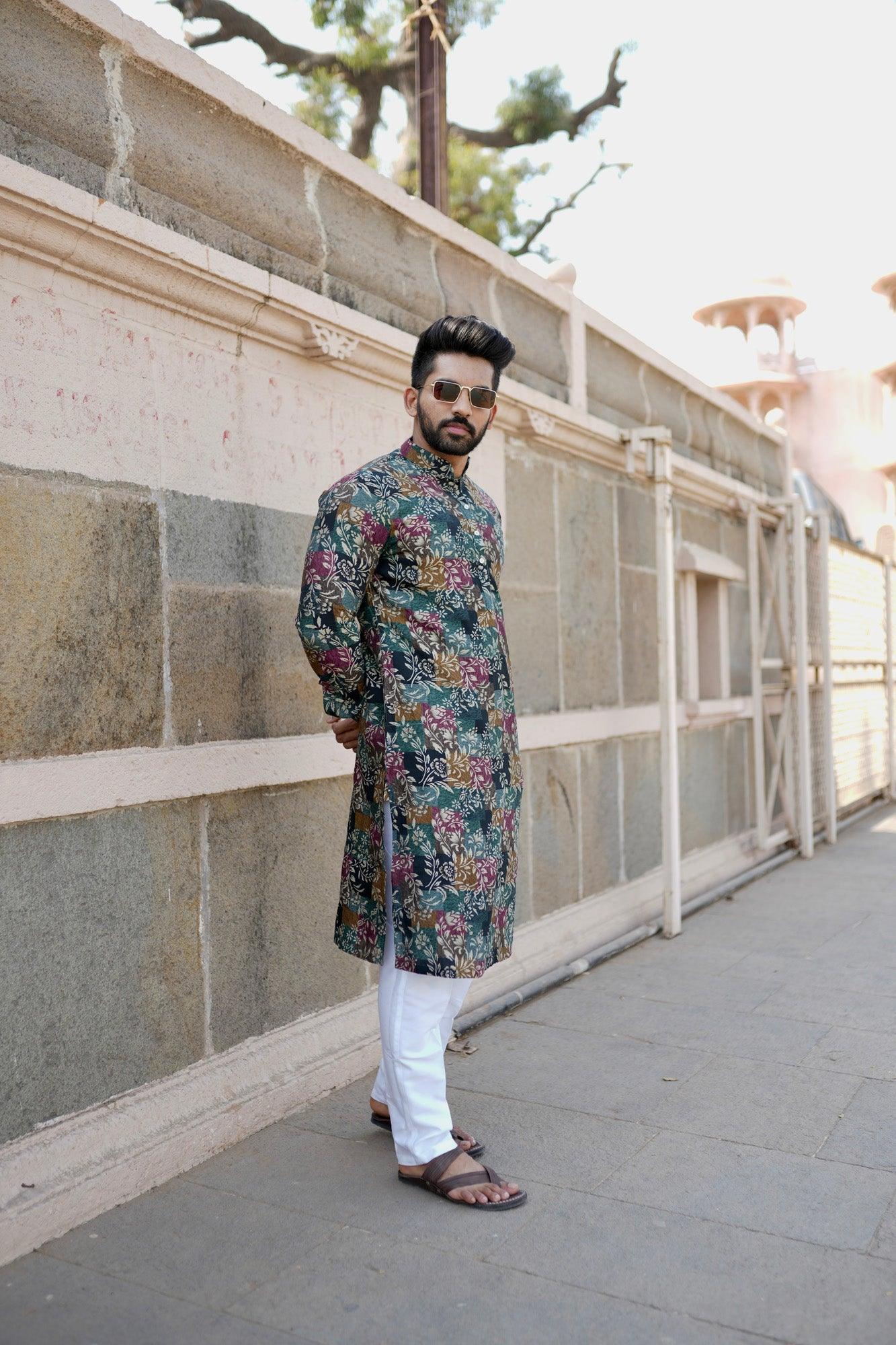 Organic Fabric Printed Kurta 11053