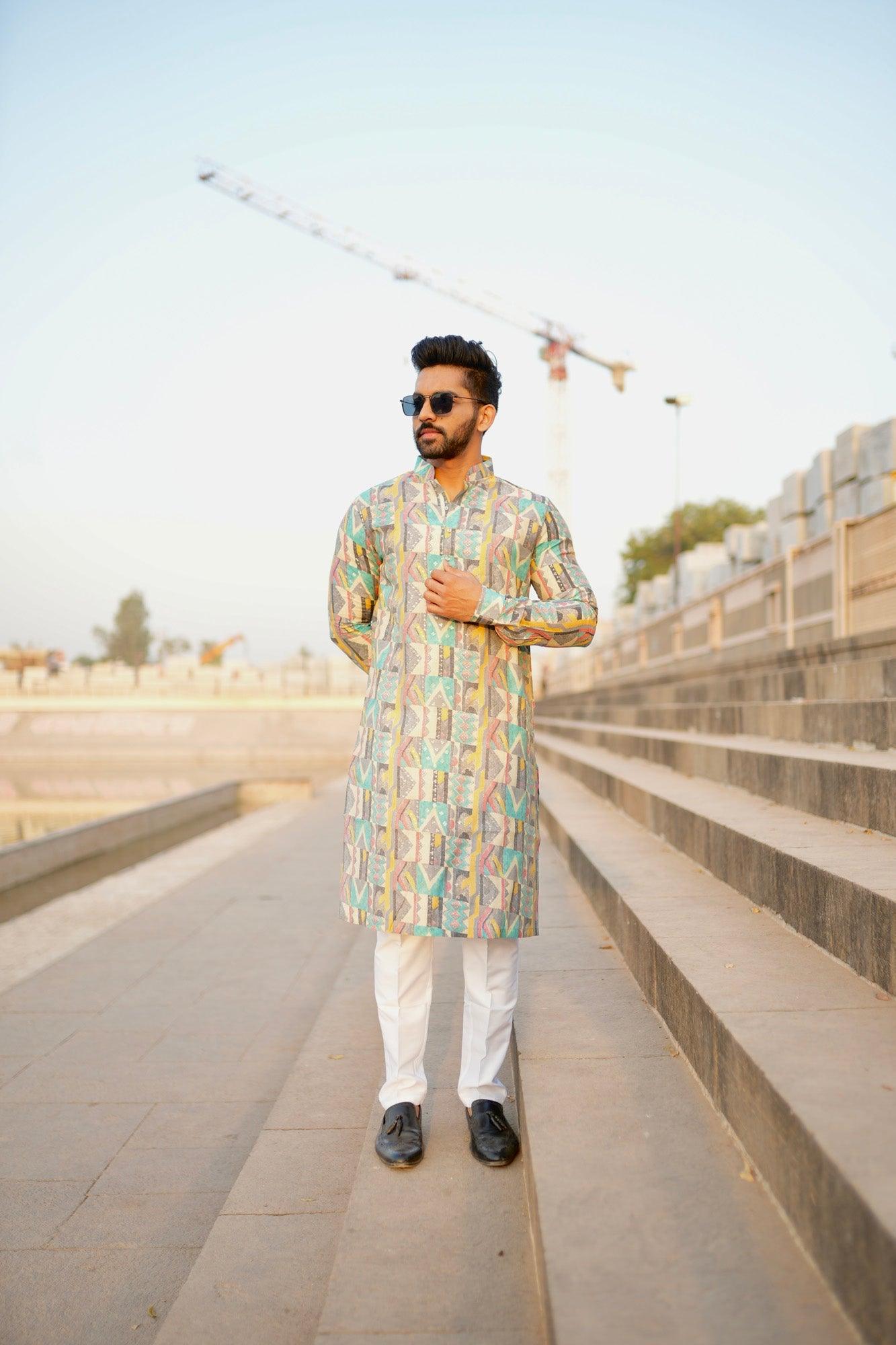 Organic Fabric Printed Kurta 11054