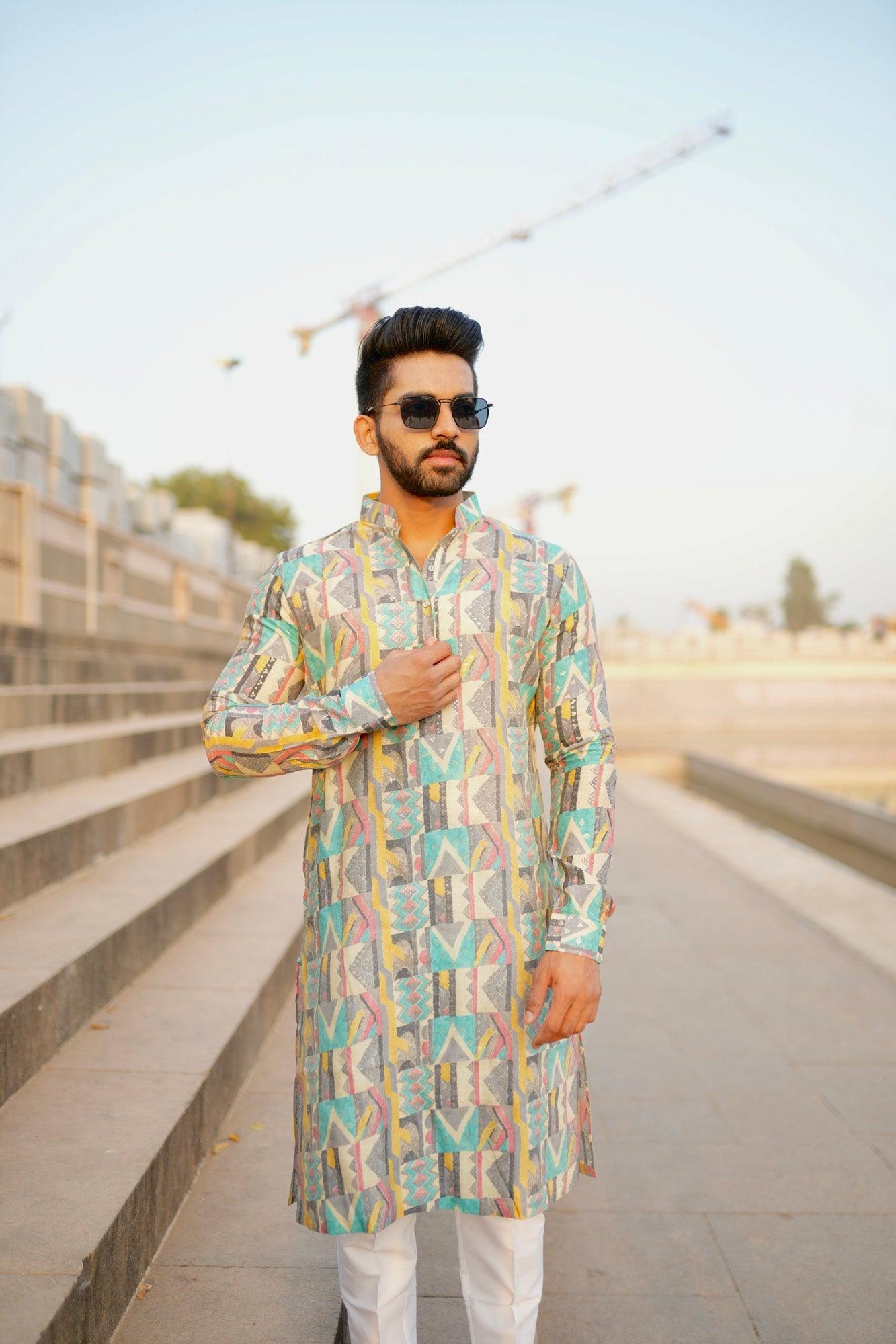 Organic Fabric Printed Kurta 11054