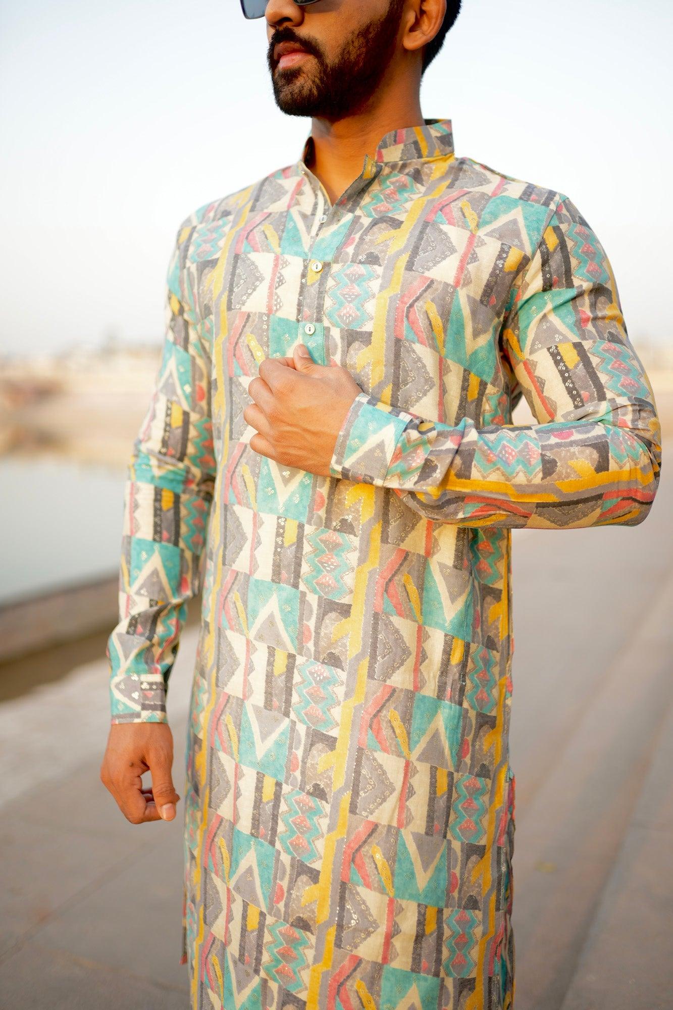 Organic Fabric Printed Kurta 11054