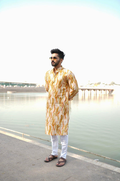 Organic Fabric Printed Kurta 11056