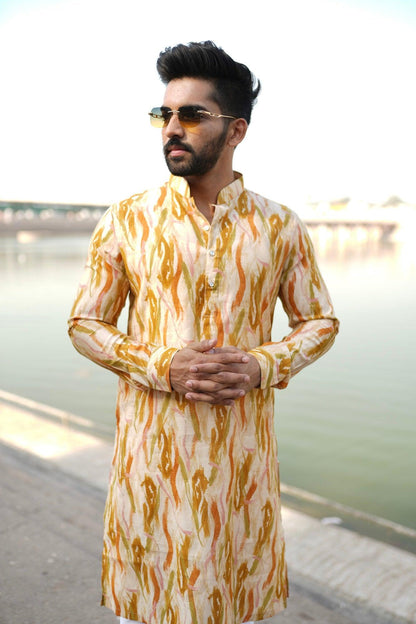 Organic Fabric Printed Kurta 11056