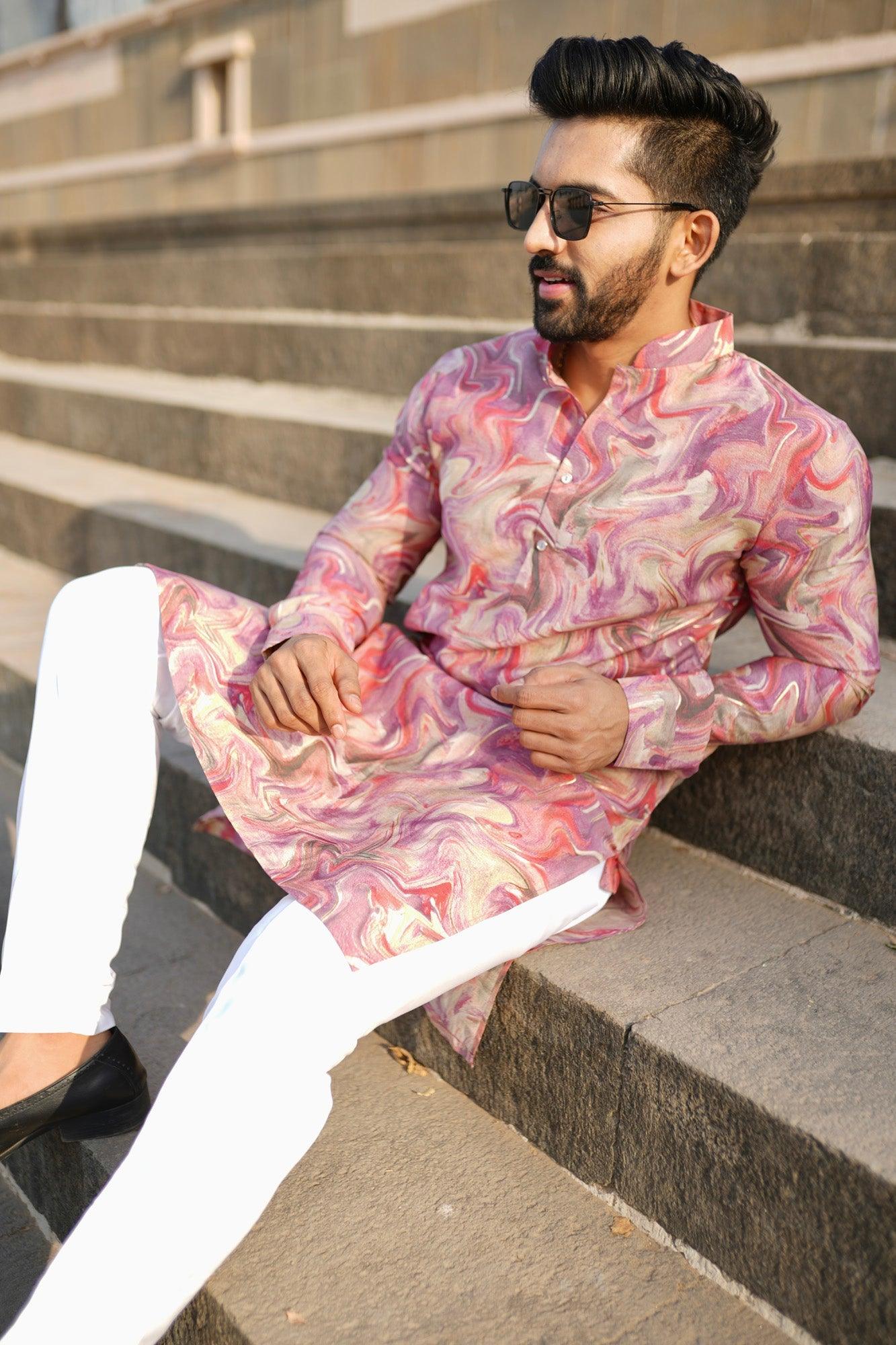 Organic Fabric Printed Kurta 11105