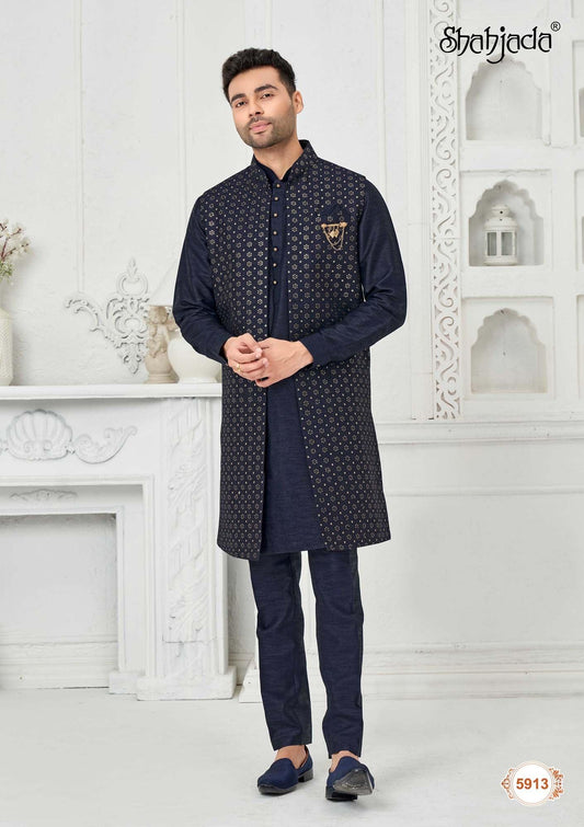 Kurta Long Jacket Set with Pants 5913