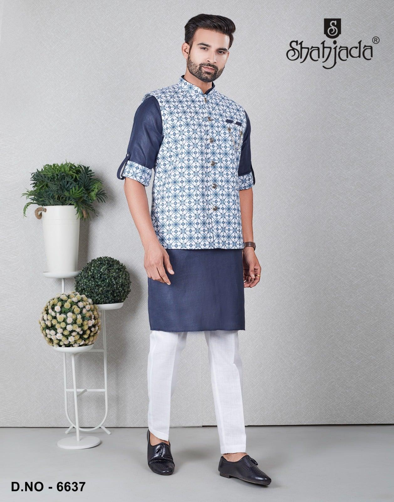 Kurta Jacket Set with Pants 6637