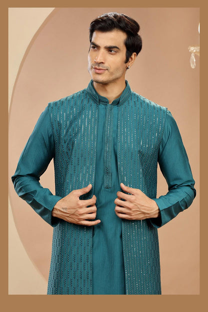 Kurta Jacket Set with Pants 6370